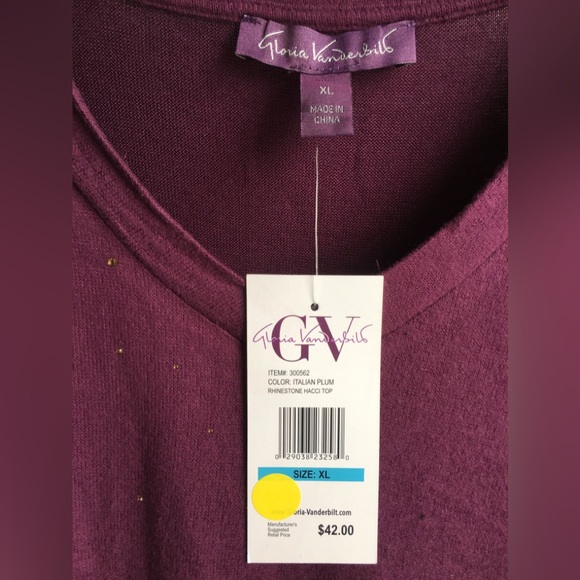 Gloria Vanderbilt V-Neck Top - NWT - Picture 6 of 7